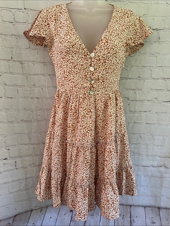 Petal & Pup Dresses & Skirts - Petal & Pup Rust and White Floral Mini Dress
